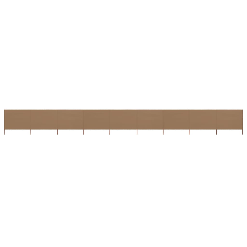 VidaXL Windschutzscheibe, 9-teilig, 1200 x 80 cm, Stoff, Taupe