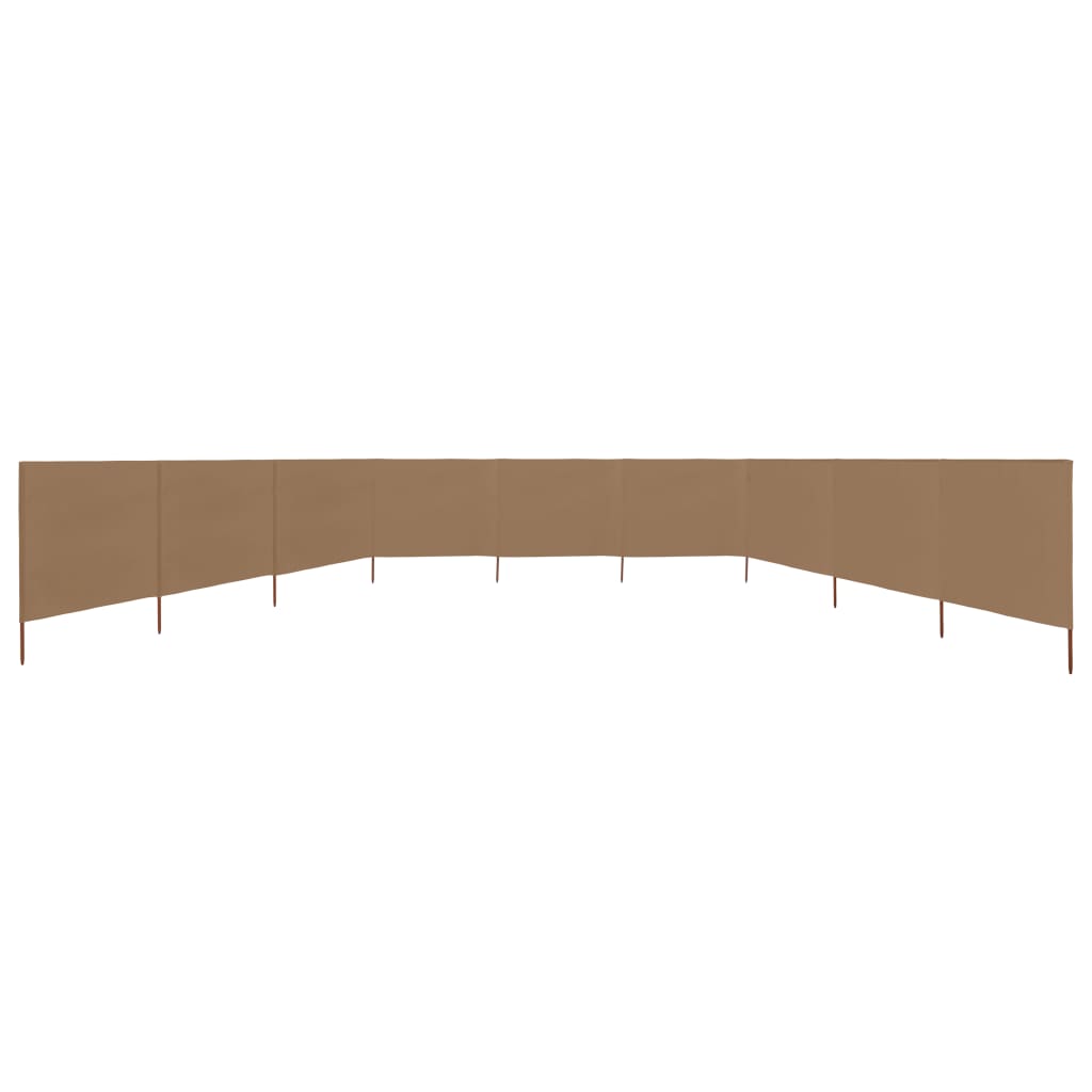 VidaXL Windschutzscheibe, 9-teilig, 1200 x 80 cm, Stoff, Taupe
