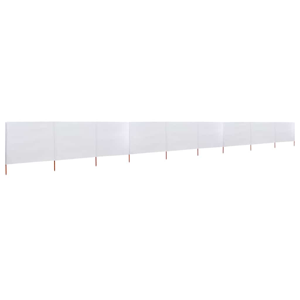 VidaXL Windschutzscheibe, 9-teilig, 1200 x 120 cm, Stoff, Sandweiß