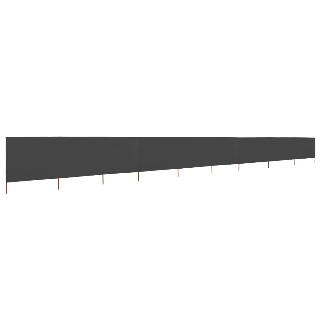 VidaXL Windschutzscheibe, 9-teilig, 1200 x 120 cm, Stoff, Anthrazit
