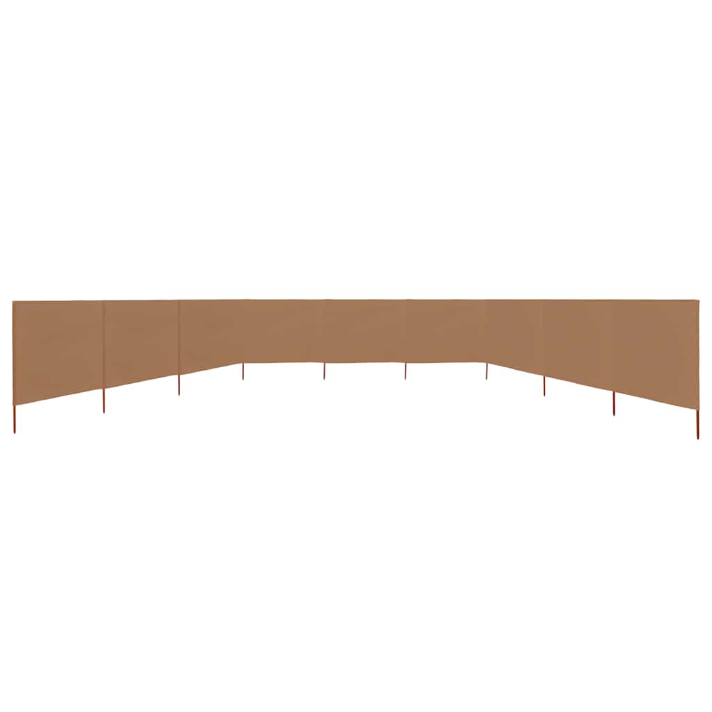 VidaXL Windschutzscheibe, 9-teilig, 1200 x 120 cm, Stoff, Taupe