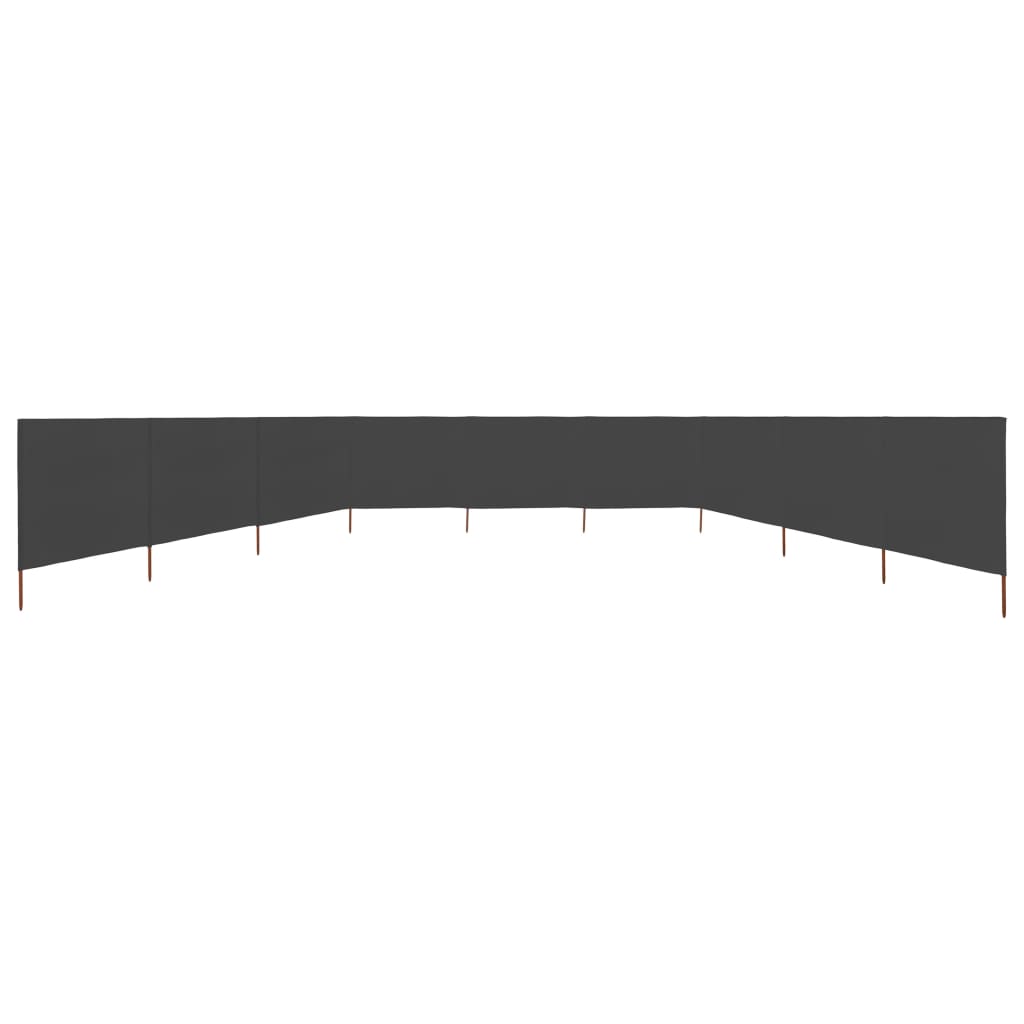 VidaXL Windschutzscheibe, 9-teilig, 1200 x 160 cm, Stoff, Anthrazit