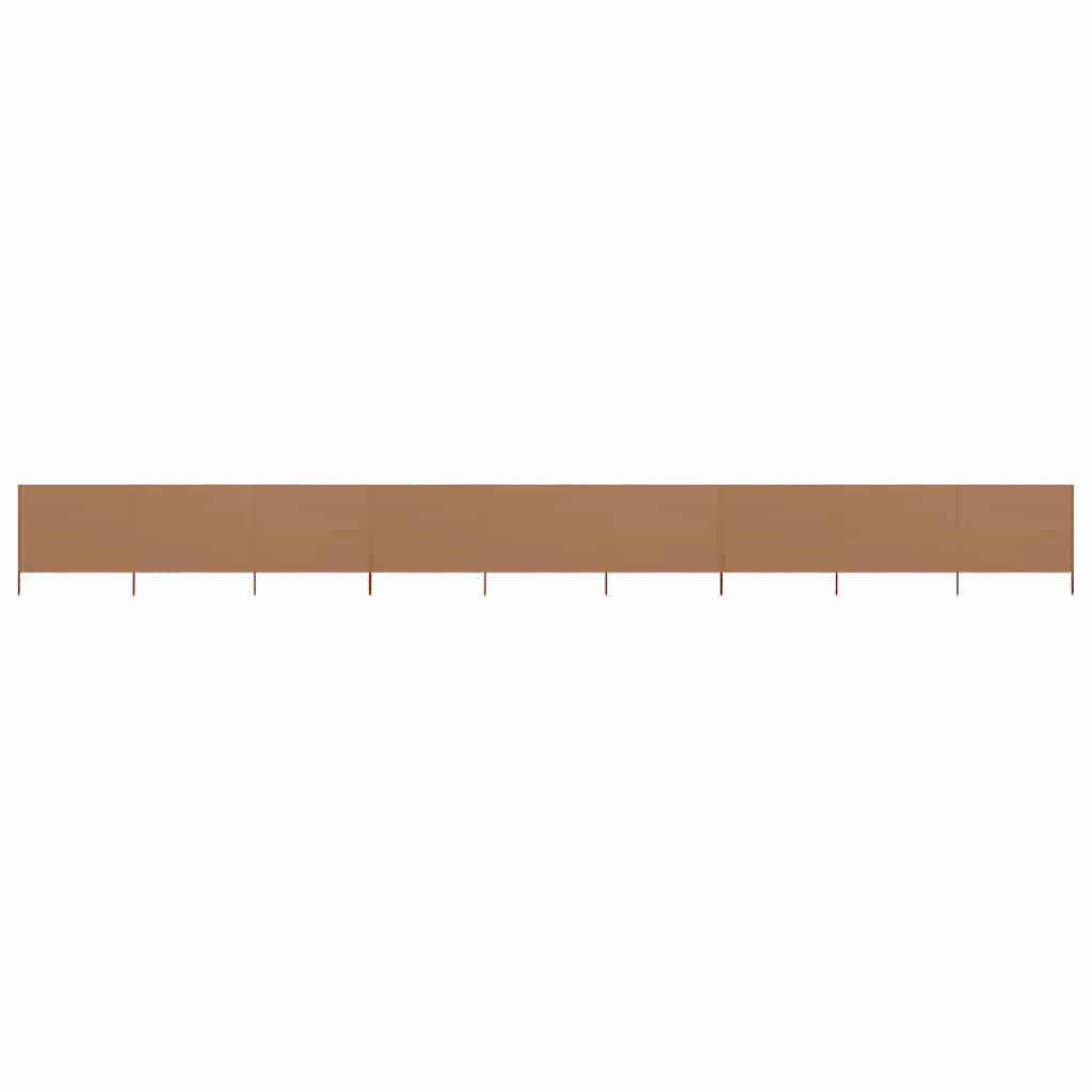 VidaXL Windschutzscheibe, 9-teilig, 1200 x 160 cm, Stoff, Taupe