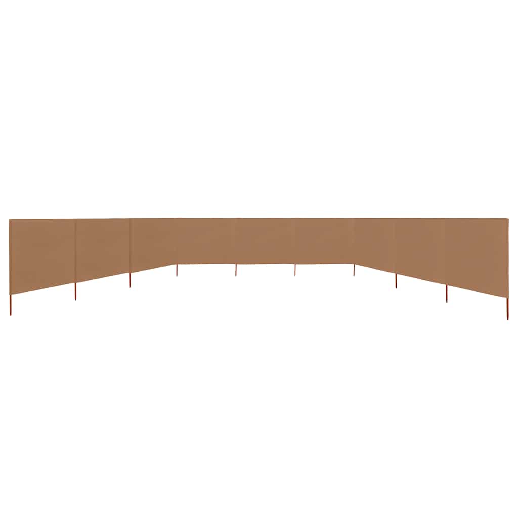 VidaXL Windschutzscheibe, 9-teilig, 1200 x 160 cm, Stoff, Taupe