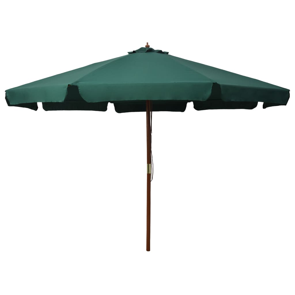Vidaxl - Sonnenschirm mit Holzstange 330 cm Grün