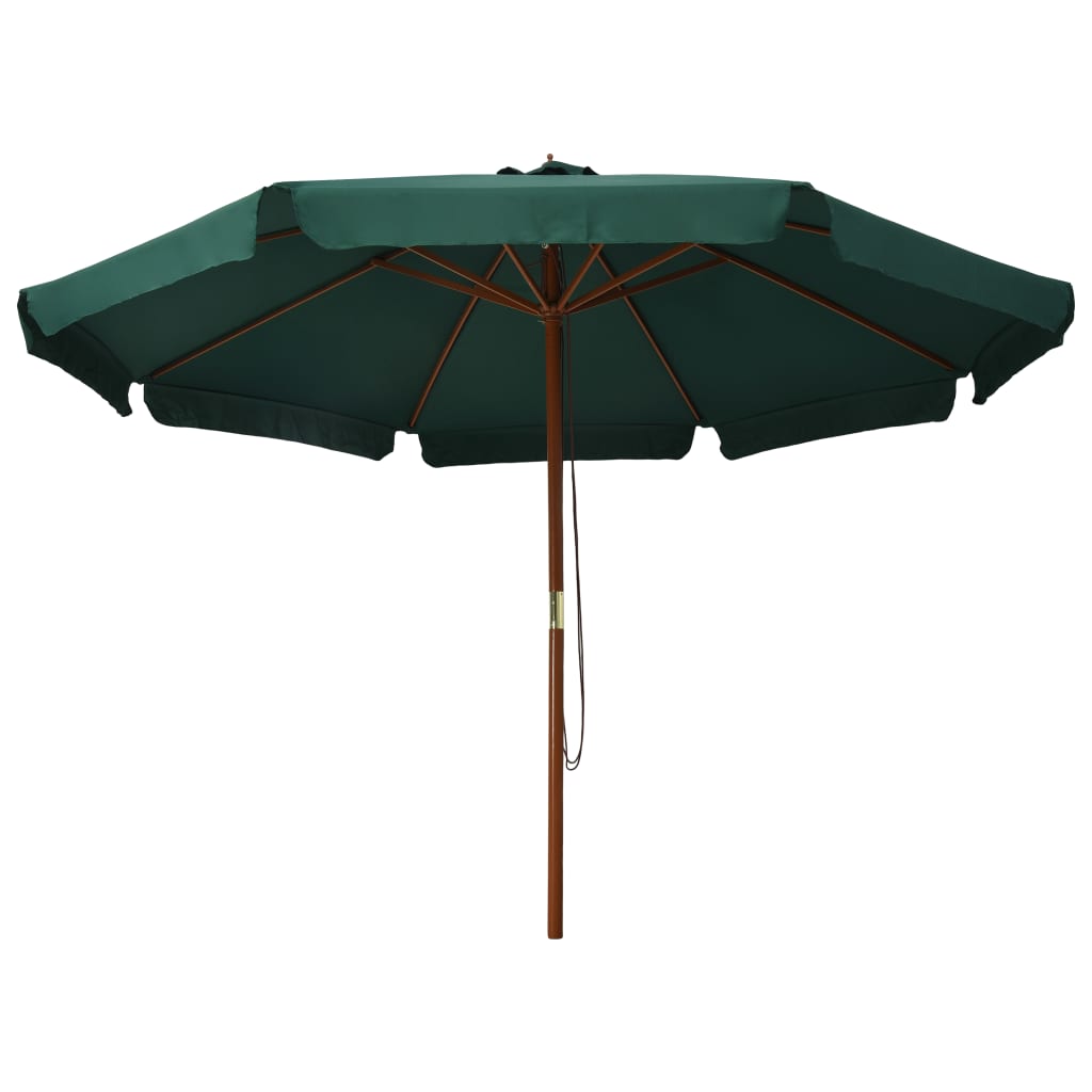 Vidaxl - Sonnenschirm mit Holzstange 330 cm Grün