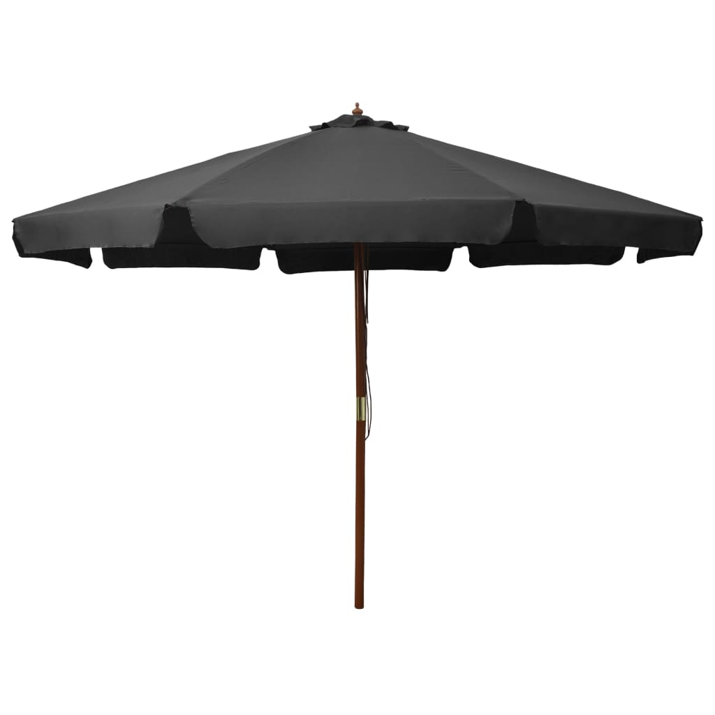 Vidaxl - Sonnenschirm mit Holzstange 330 cm Anthrazit