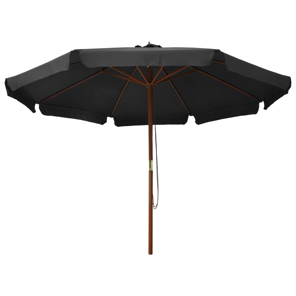 Vidaxl - Sonnenschirm mit Holzstange 330 cm Anthrazit