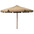 Vidaxl - Sonnenschirm mit Holzständer 330 cm Taupe