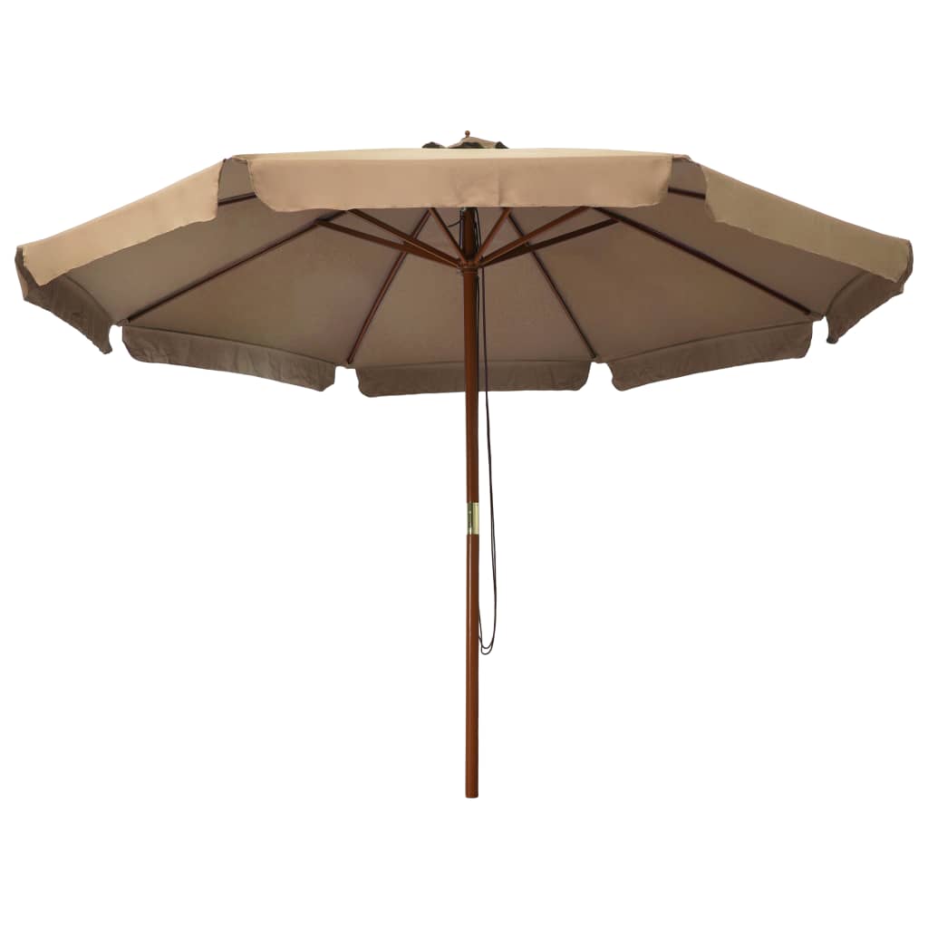 Vidaxl - Sonnenschirm mit Holzständer 330 cm Taupe