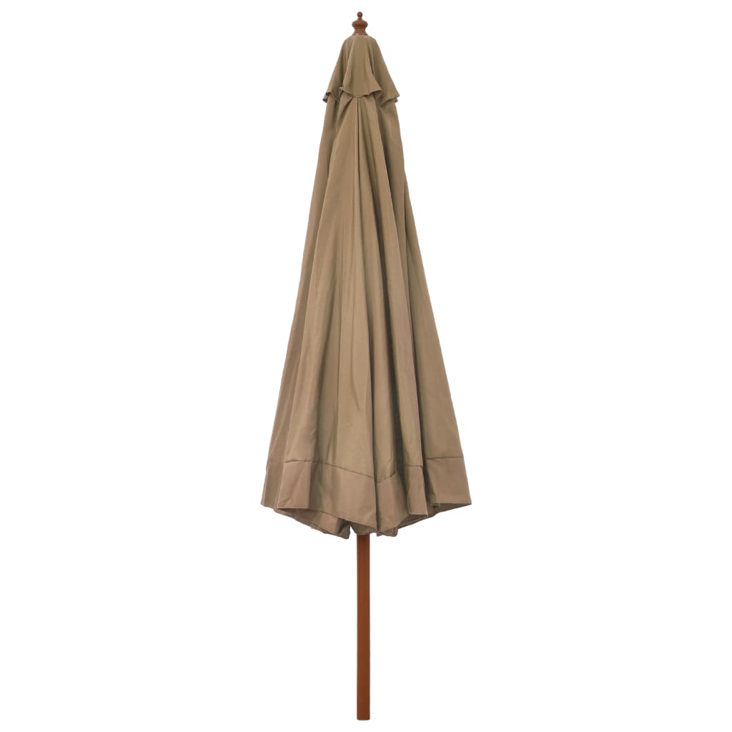 Vidaxl - Sonnenschirm mit Holzständer 330 cm Taupe