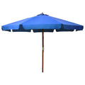 Vidaxl - Sonnenschirm mit Holzstange 330 cm Azurblau