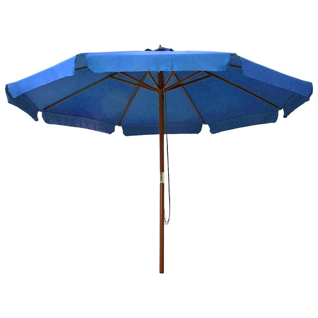 Vidaxl - Sonnenschirm mit Holzstange 330 cm Azurblau