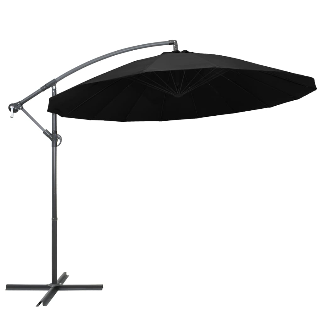 Vidaxl Sonnenschirm mit Aluminiumstange, 3 m, schwarz