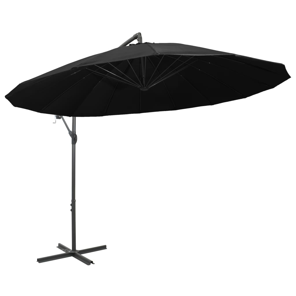 Vidaxl Sonnenschirm mit Aluminiumstange, 3 m, schwarz