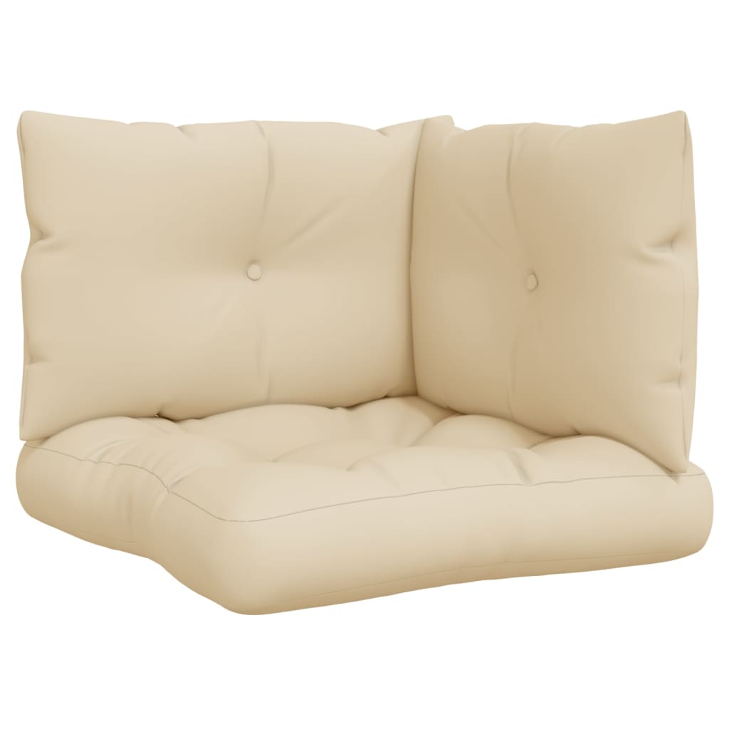 VidaXL Palettenkissen, 3-teilig, Stoff, beige