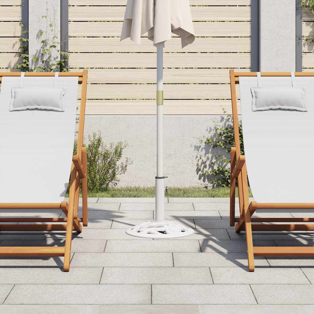 VidaXL Sonnenschirmfuß 9 kg 40 cm Gusseisen weiß