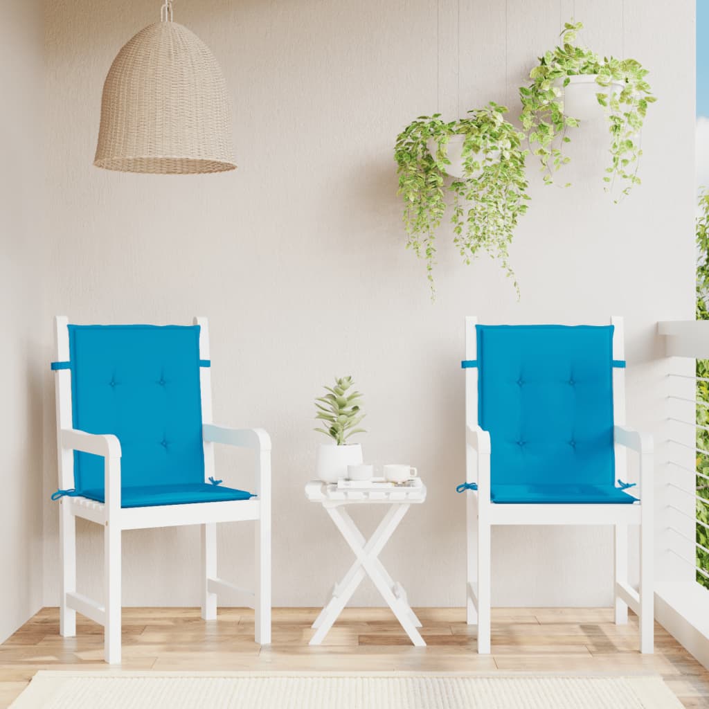 VidaXL Gartenstuhlkissen mit niedriger Rückenlehne, 2 Stück, 100 x 50 x 3 cm, Oxford-Gewebe, Blau