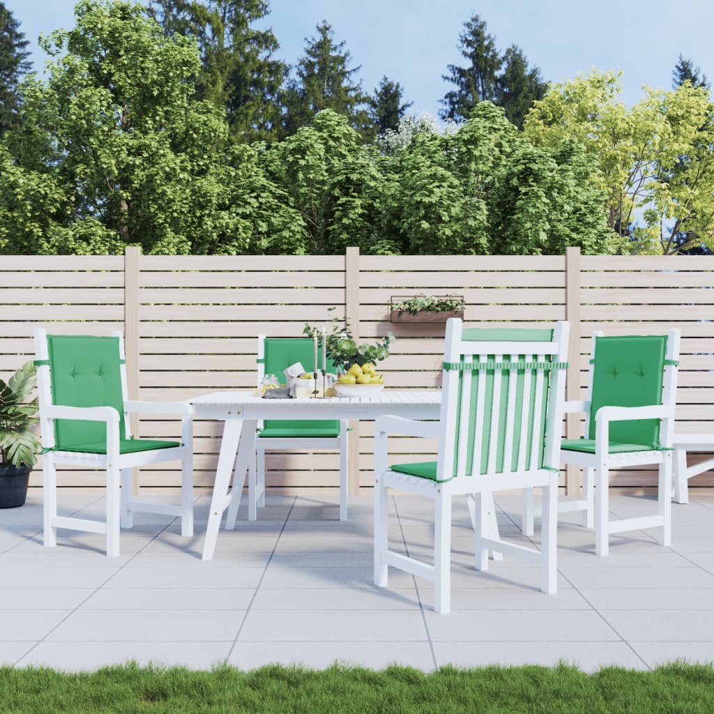 VidaXL Gartenstuhlkissen mit niedriger Rückenlehne, 4 Stück, 100 x 50 x 3 cm, Oxford-Gewebe, Grün