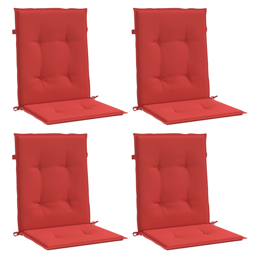 VidaXL Gartenstuhlkissen mit niedriger Rückenlehne, 4 Stück, 100 x 50 x 3 cm, Oxford-Gewebe, Rot
