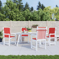 VidaXL Gartenstuhlkissen mit niedriger Rückenlehne, 4 Stück, 100 x 50 x 3 cm, Oxford-Gewebe, Rot