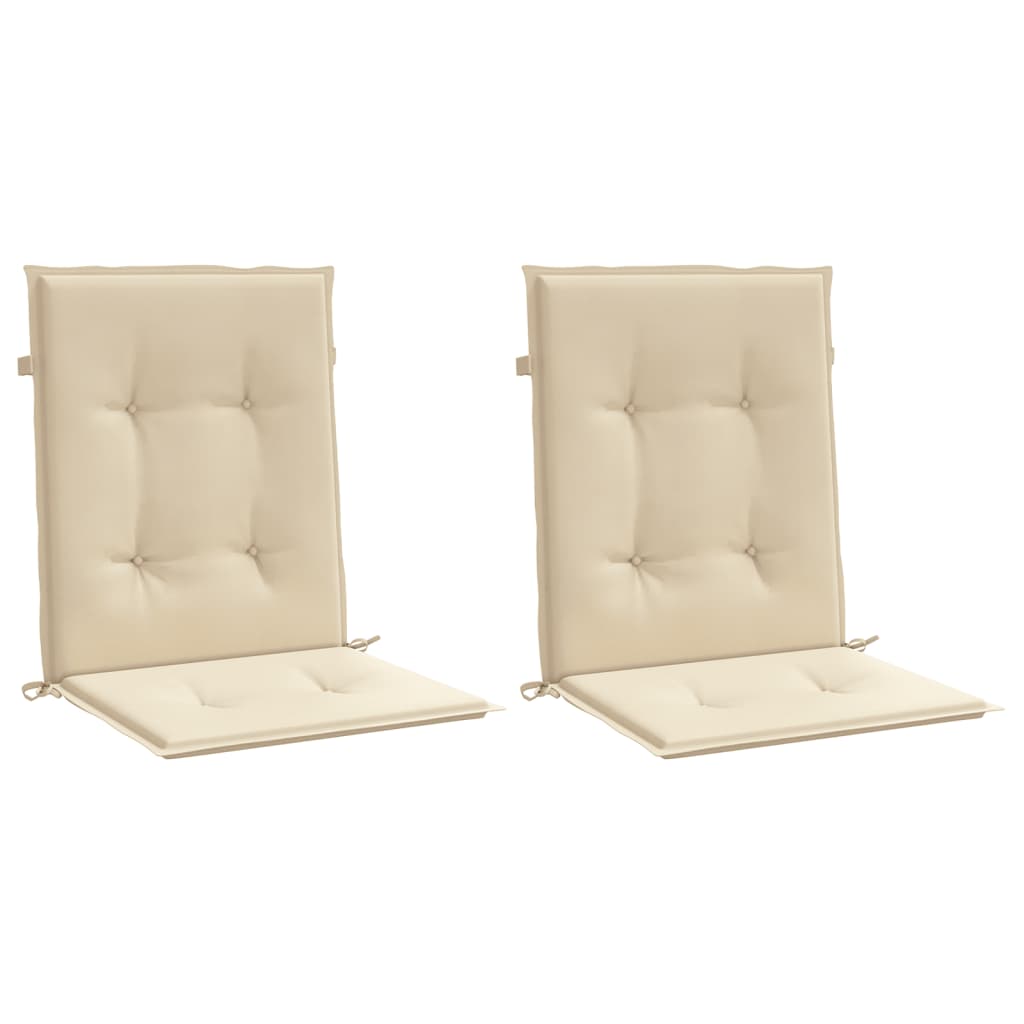 VidaXL Gartenstuhlkissen mit niedriger Rückenlehne, 2 Stück, 100 x 50 x 3 cm, Oxford-Gewebe, Beige
