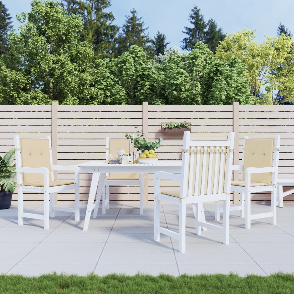 VidaXL Gartenstuhlkissen mit niedriger Rückenlehne, 4 Stück, 100 x 50 x 3 cm, Oxford-Gewebe, beige