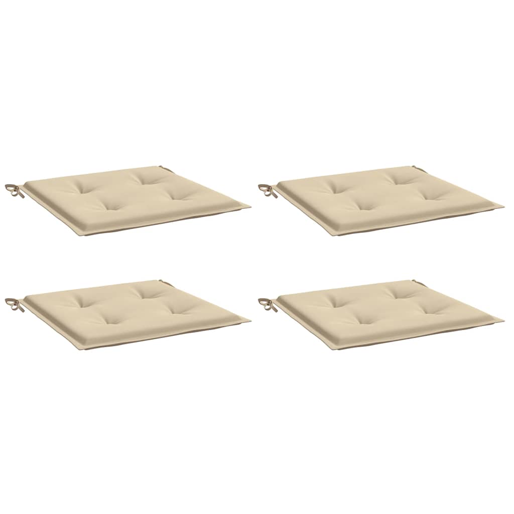 VidaXL Gartenstuhlkissen, 4 Stück, 40 x 40 x 4 cm, Oxford-Gewebe, Beige