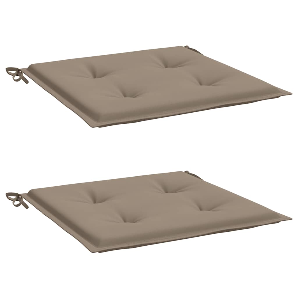 VidaXL Gartenstuhlkissen, 2 Stück, 50 x 50 x 4 cm, Stoff, Taupe