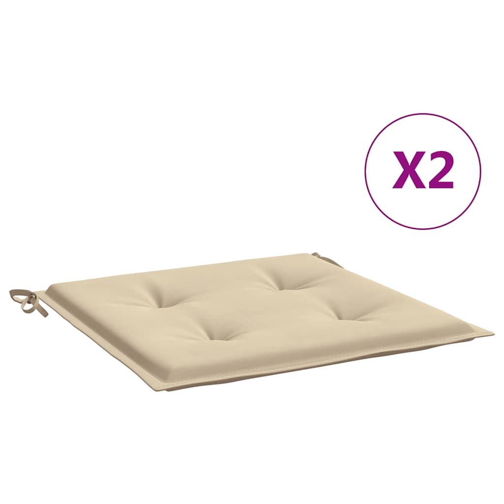 VidaXL Gartenstuhlkissen, 2 Stück, 50 x 50 x 4 cm, Oxford-Gewebe, Beige