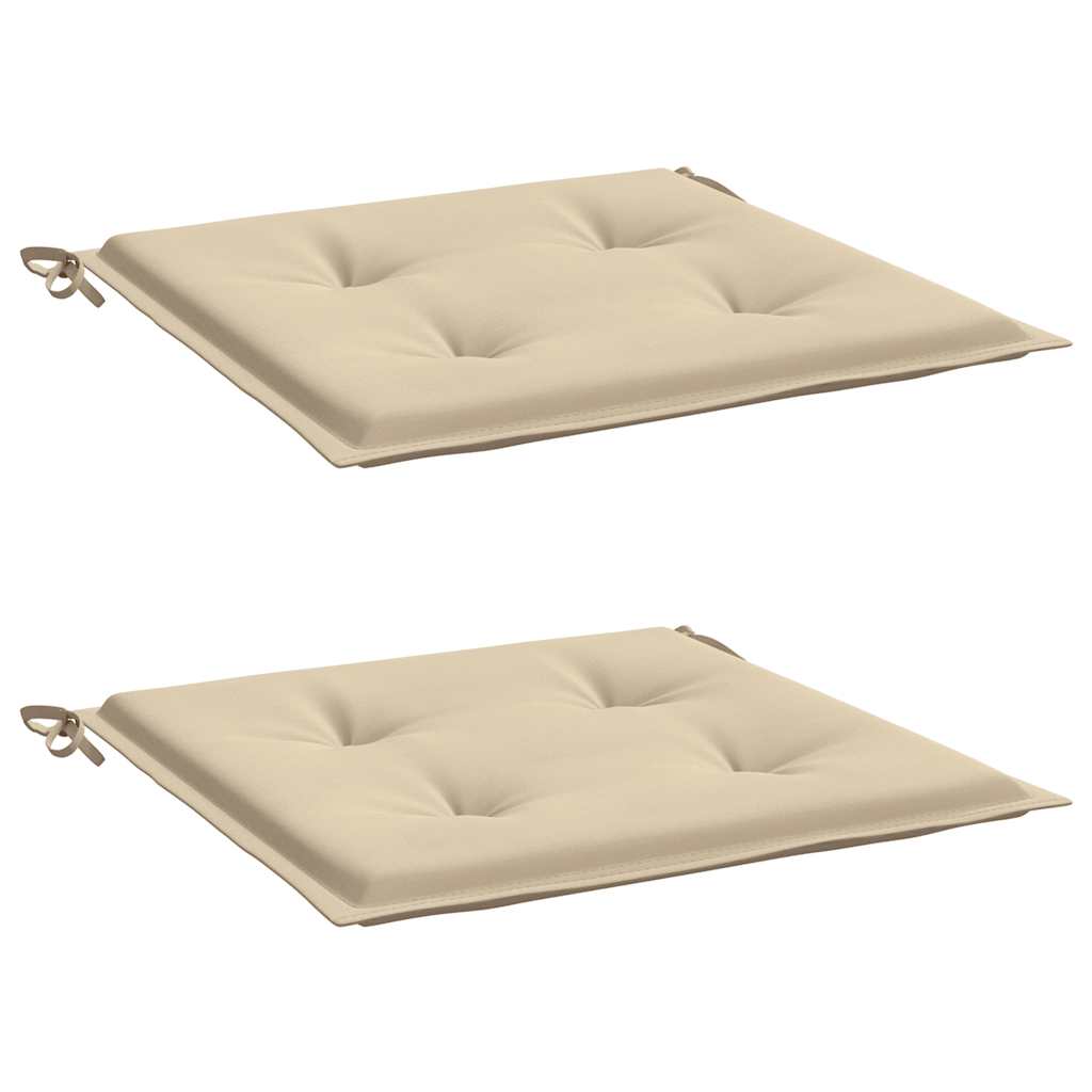 VidaXL Gartenstuhlkissen, 2 Stück, 50 x 50 x 4 cm, Oxford-Gewebe, Beige