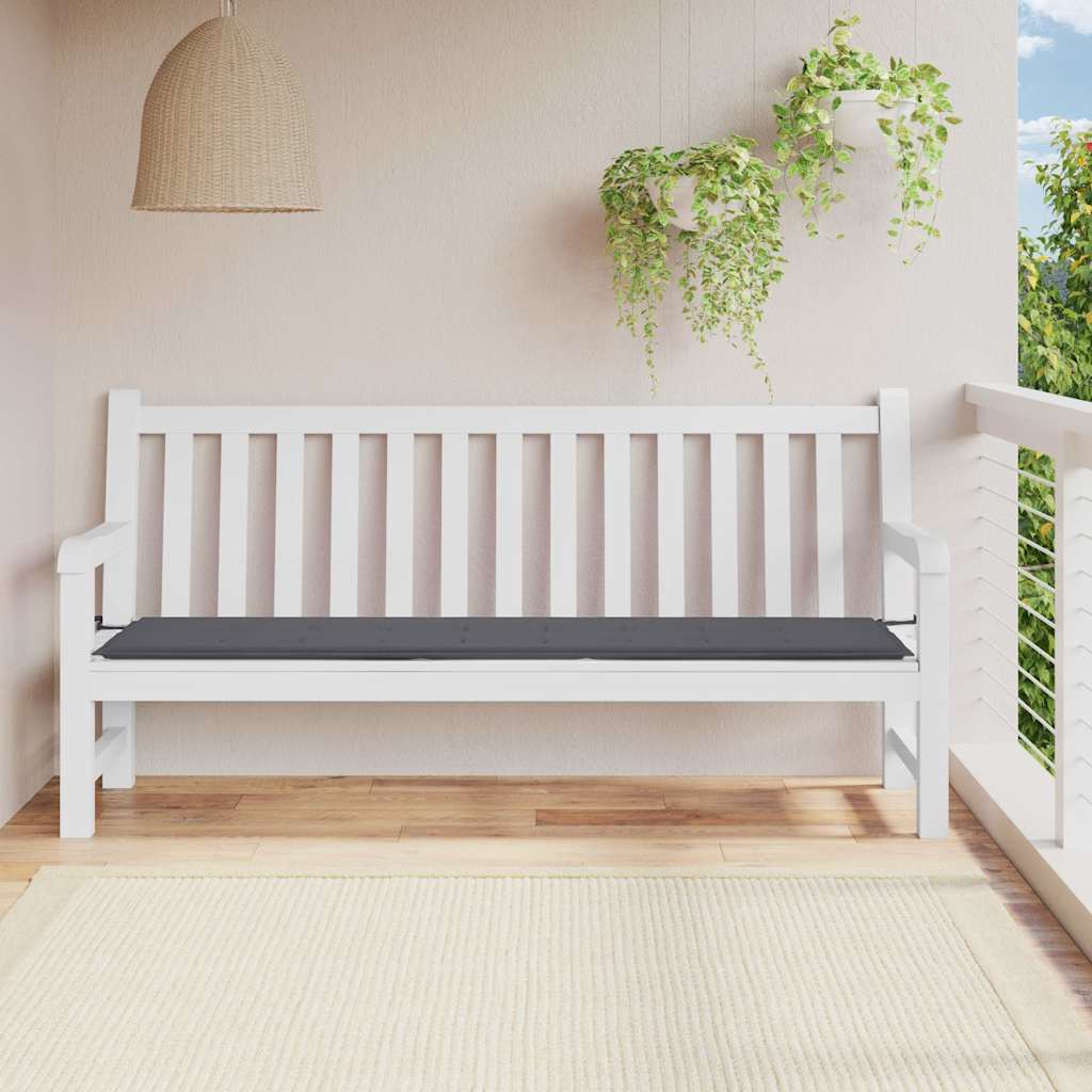 Vidaxl tuinbankkussen 200x50x3 cm oxford stof antracietkleurig