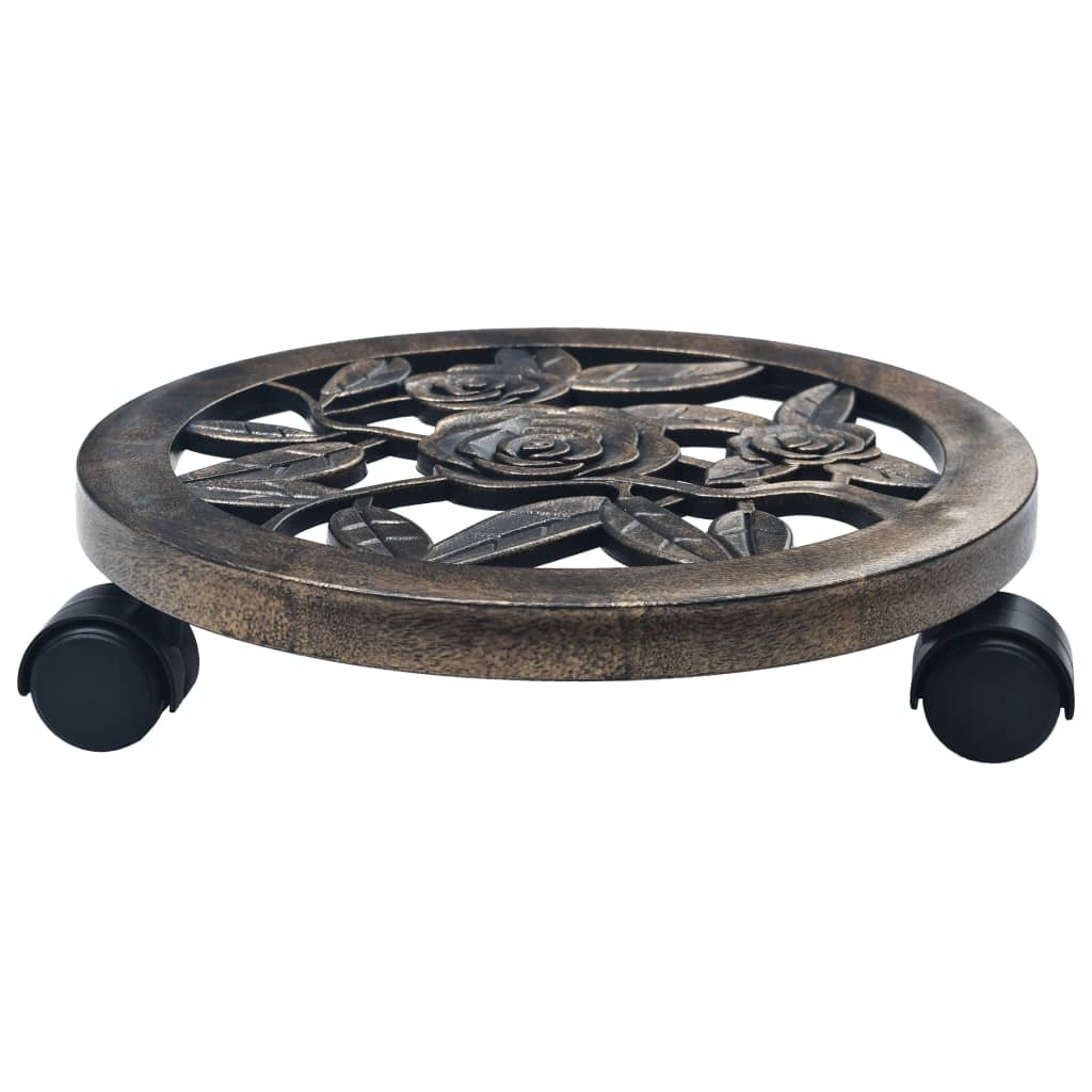 VidaXL Pflanzenwagen, 6 Stück, 30 cm, Kunststoff, Bronze