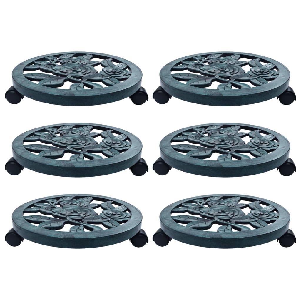 VIDAXL -Planzenwagen 6 Stcs 38 cm Kunststoff grün