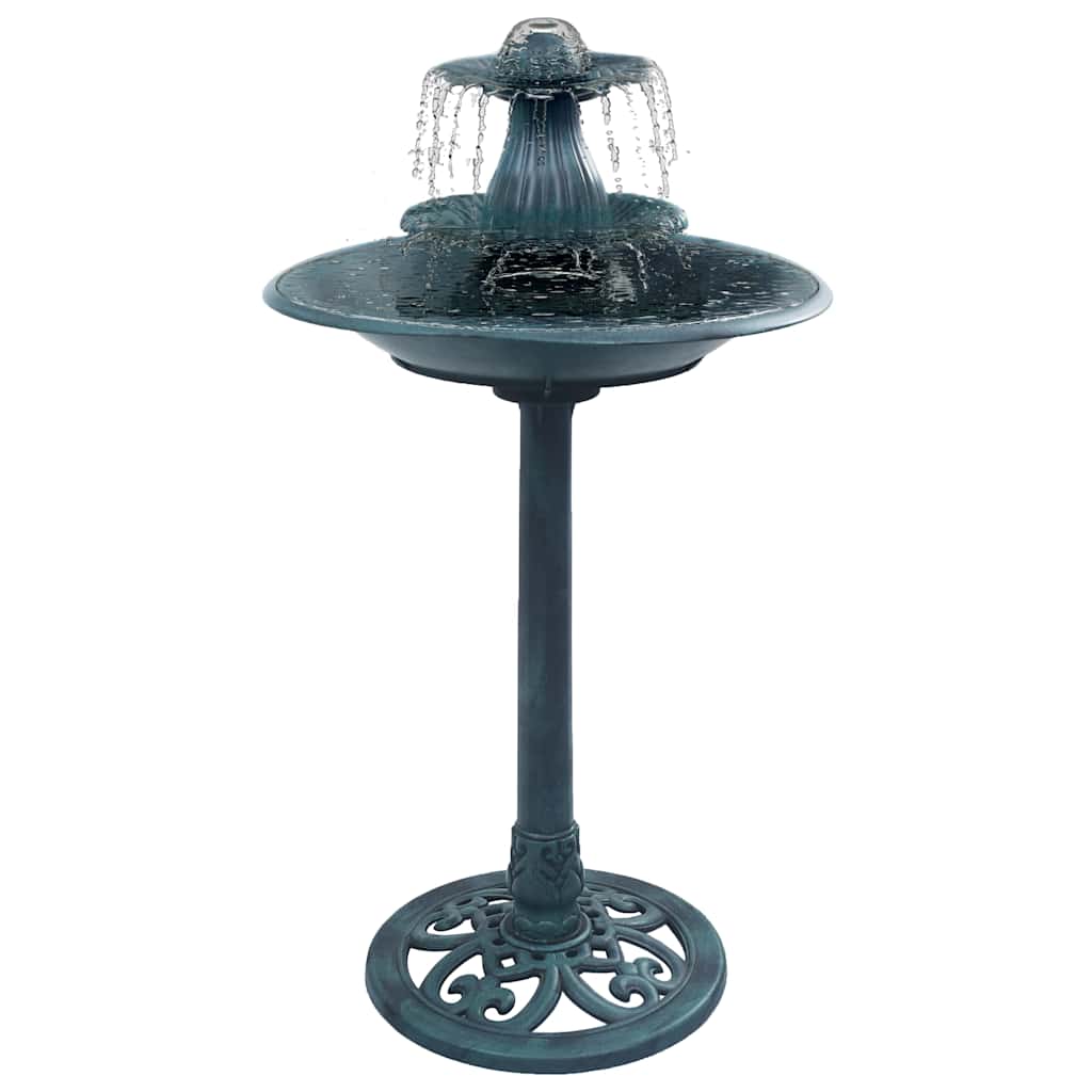 VidaXL Vogeltränke mit Springbrunnen 50x91 cm Kunststoff Grün