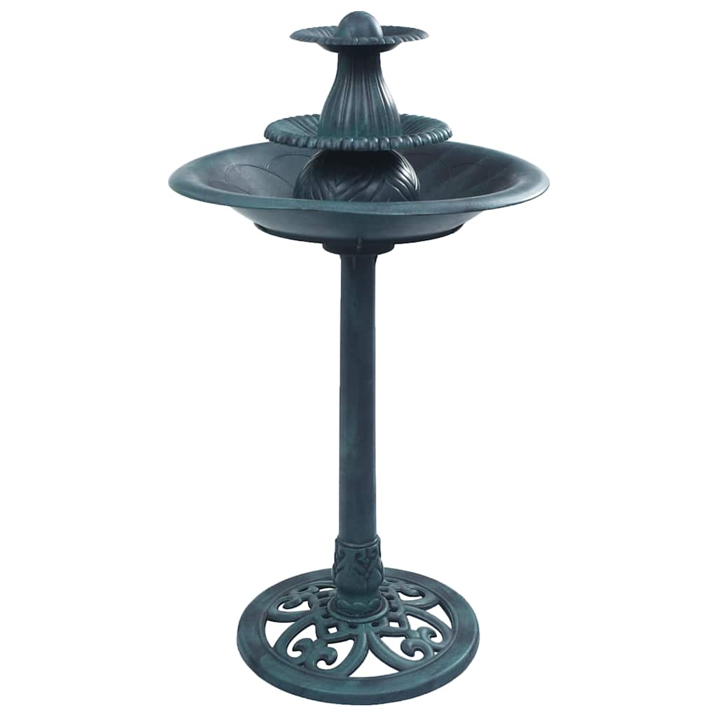 VidaXL Vogeltränke mit Springbrunnen 50x91 cm Kunststoff Grün