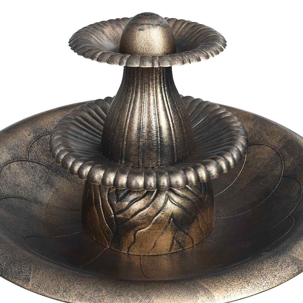 Vidaxl vogelbadje met fontein 50x91 cm kunststof bronskleurig