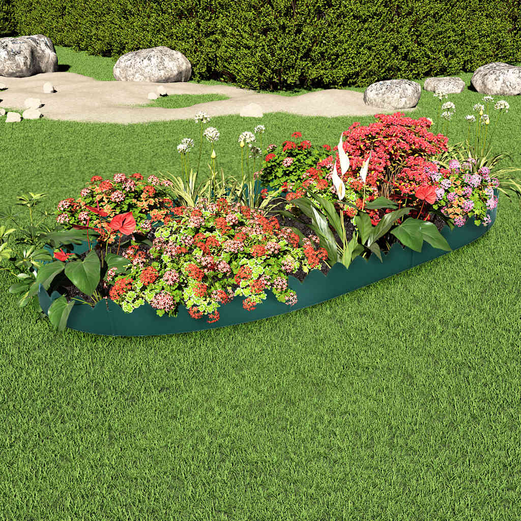 VidaXL Rasenkanten, 10 Stück, 65 x 15 cm, PP, grün