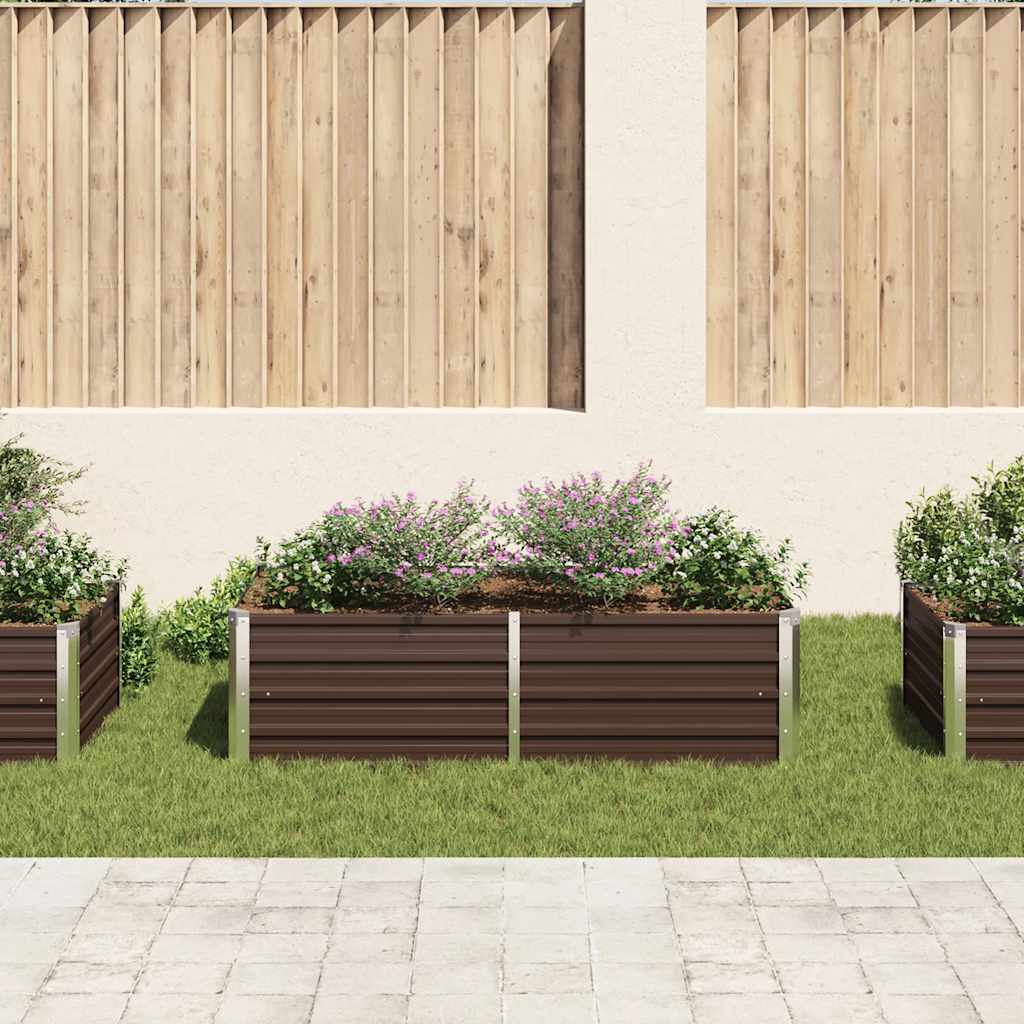 Vidaxl plantenbak verhoogd 160x80x45 cm gegalvaniseerd staal bruin