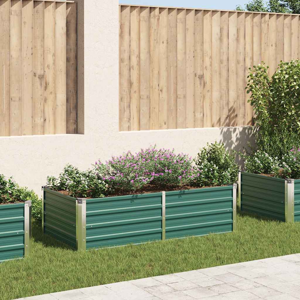 Vidaxl plantenbak verhoogd 160x80x45 cm gegalvaniseerd staal groen