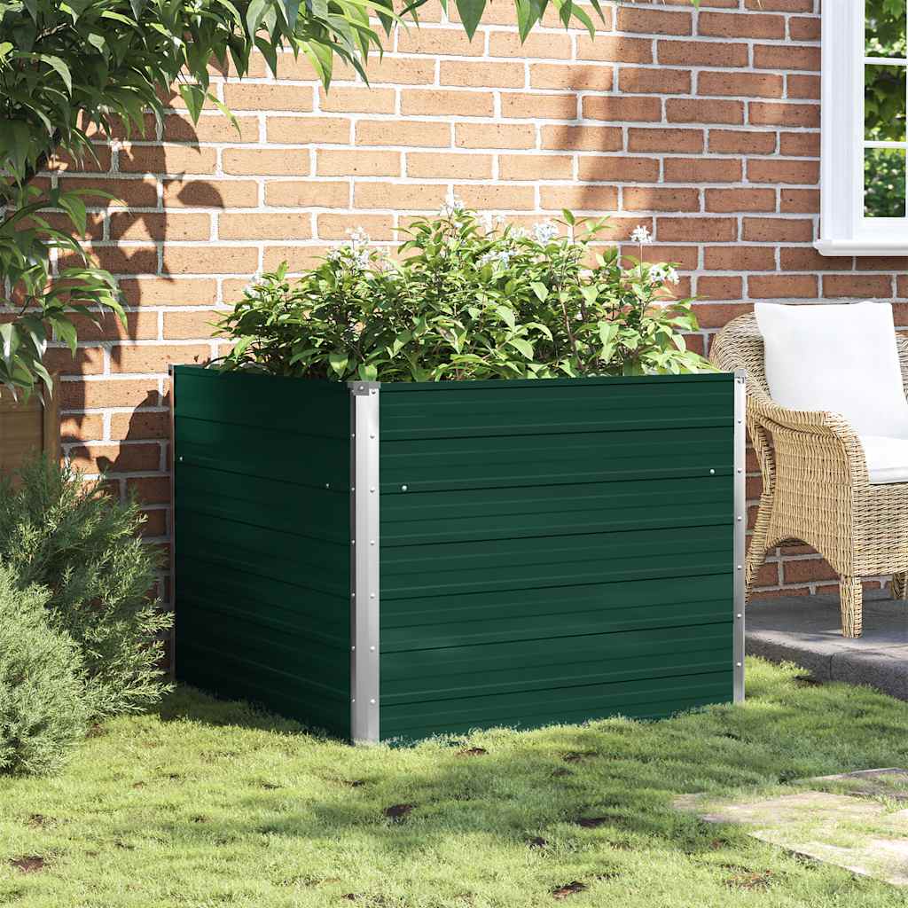 Vidaxxl Pflanzer Einsatz 100x100x77 cm verzinkt Stahlgrün