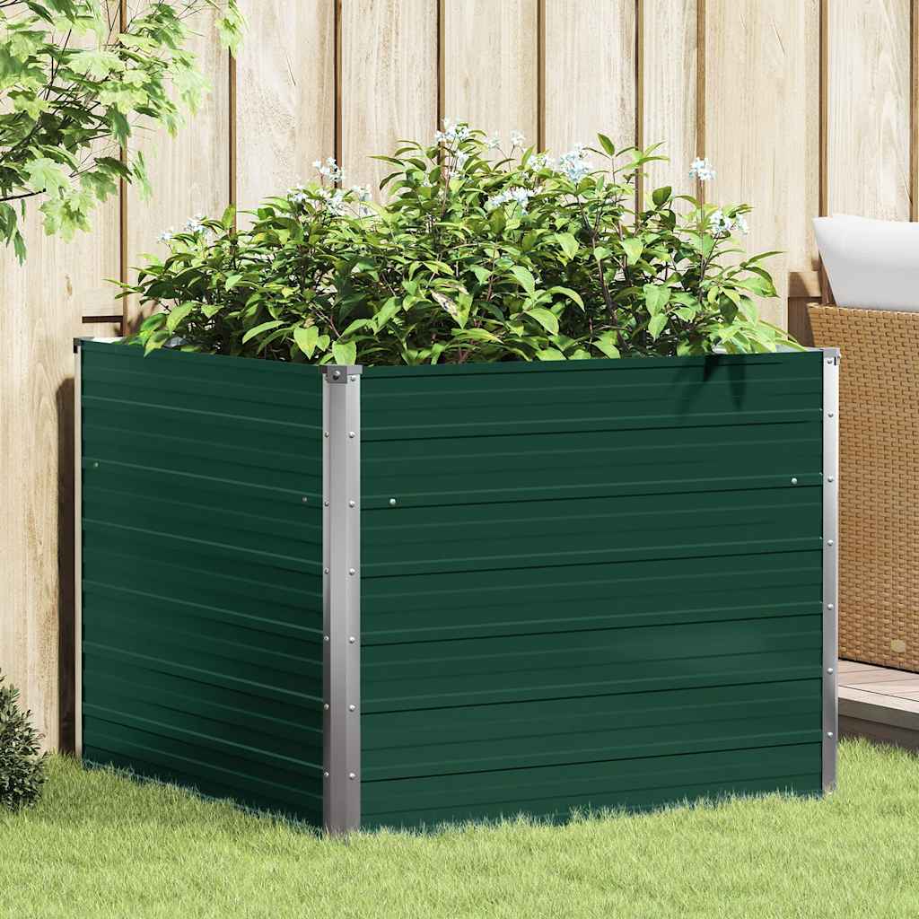 Vidaxxl Pflanzer Einsatz 100x100x77 cm verzinkt Stahlgrün