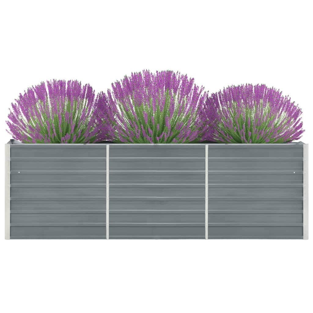 Vidaxl plantenbak verhoogd 240x40x77 cm gegalvaniseerd staal grijs