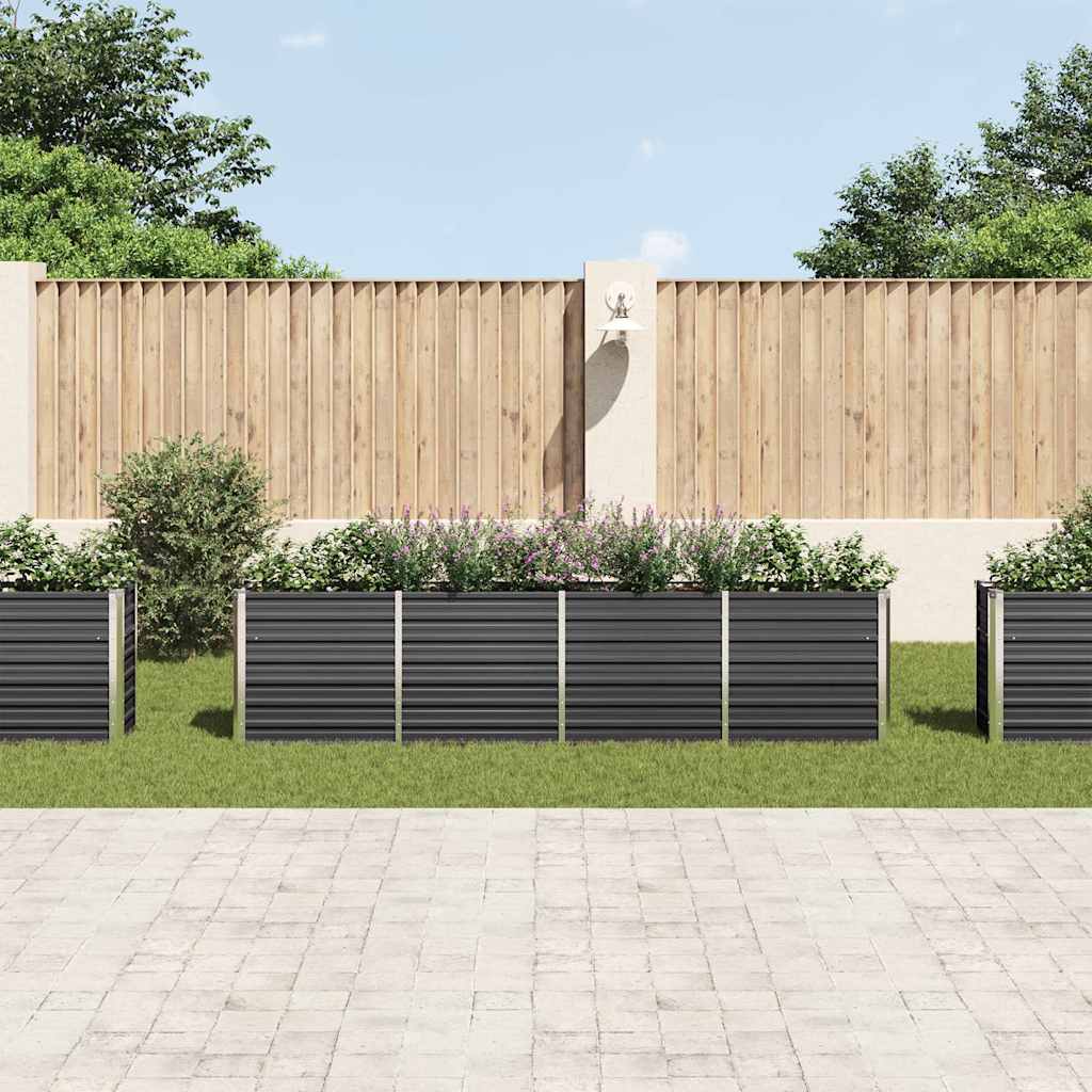 VIDAXL -Planzer eingefügt 320x40x77 cm verzinkter Stahl -Anthrazit
