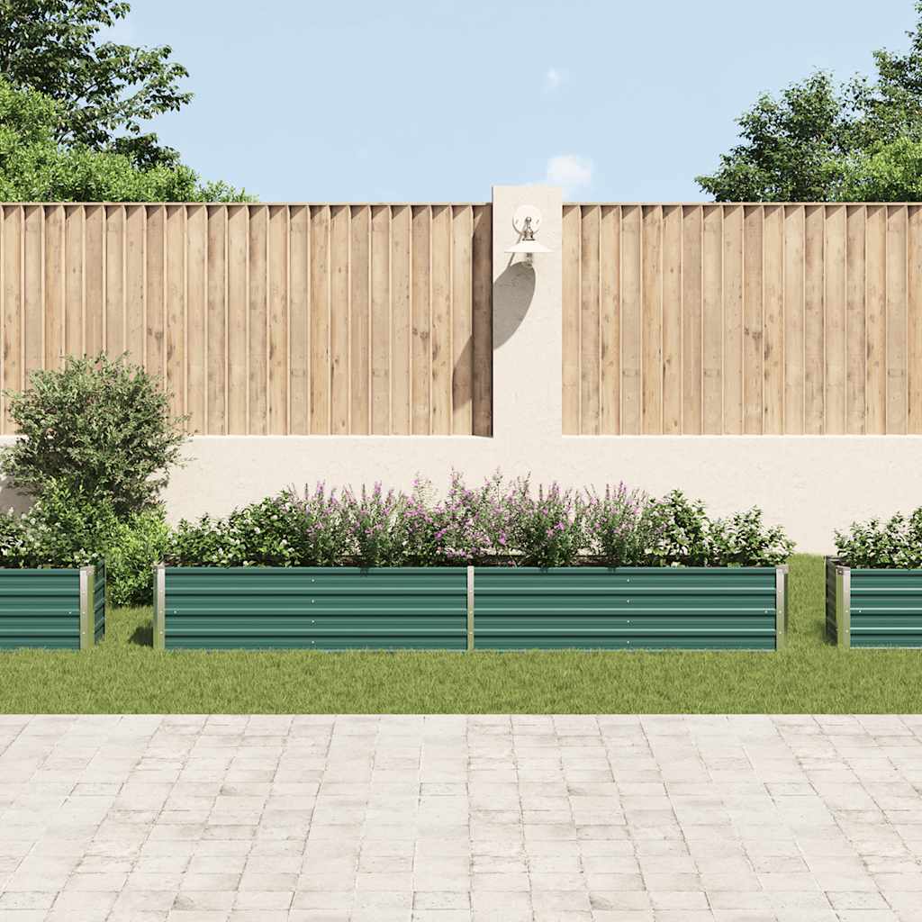 Vidaxl plantenbak verhoogd 320x40x45 cm gegalvaniseerd staal groen