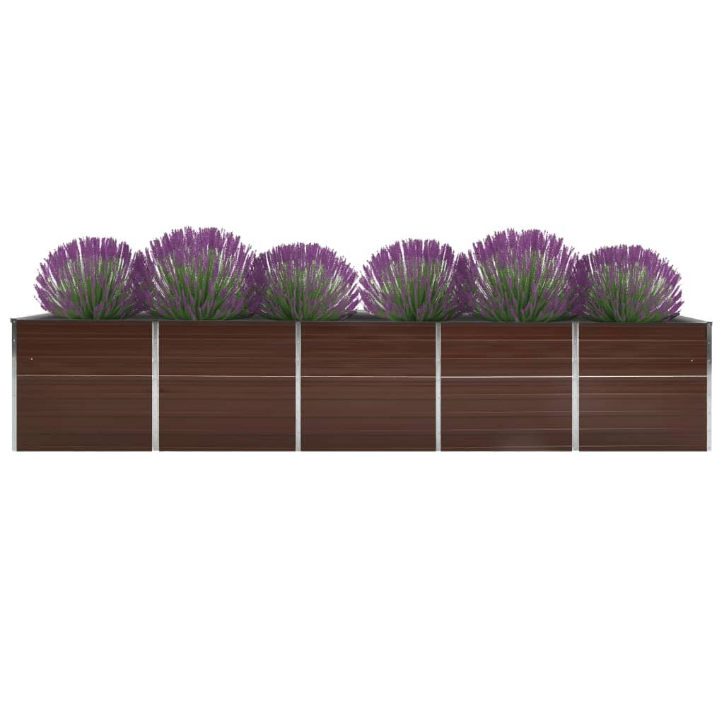 VIDAXL -Planzer eingefügt 400x80x77 cm verzinkt Stahlbraun