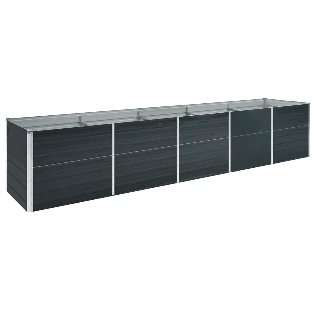 VIDAXL -Planzer 400 x 80 x 77 cm verzinkter Stahl -Anthrazit angehoben