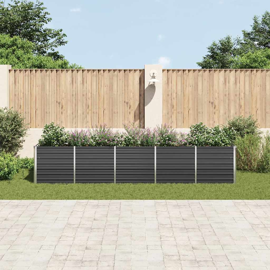 VIDAXL -Planzer 400 x 80 x 77 cm verzinkter Stahl -Anthrazit angehoben
