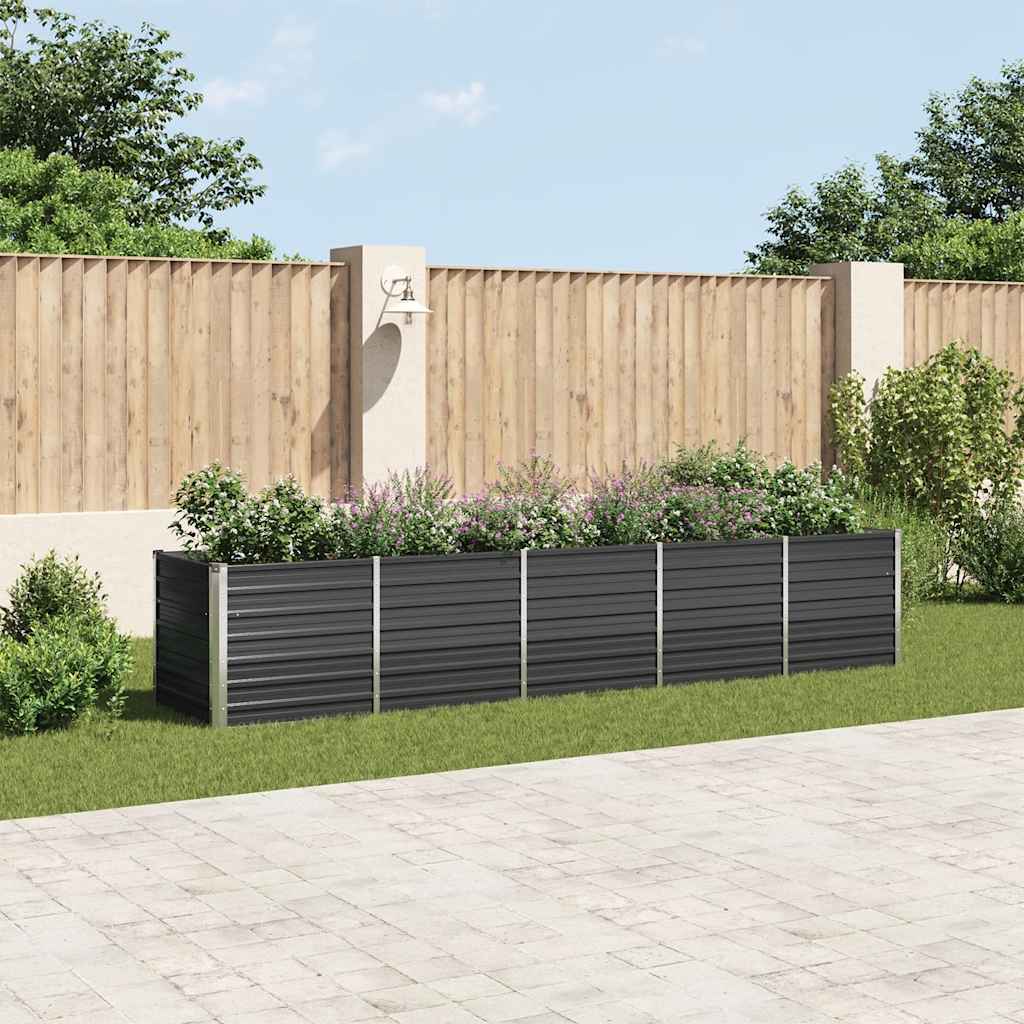 VIDAXL -Planzer 400 x 80 x 77 cm verzinkter Stahl -Anthrazit angehoben