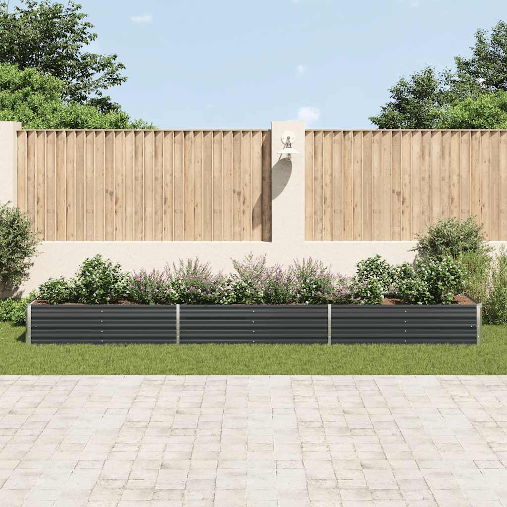 VIDAXL -Planzereinsatz 480 x 80 x 45 cm verzinkter Stahl -Anthrazit